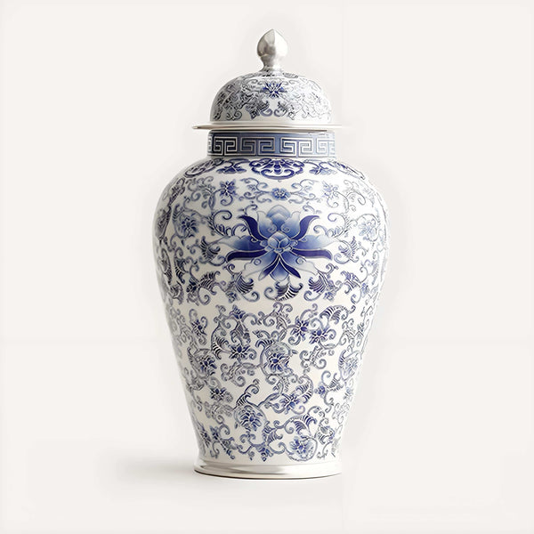 Silver-gilt Blue-and-white General's Jar Urn
