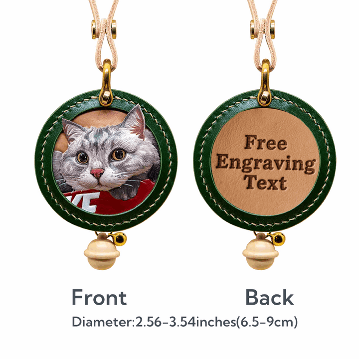 3D Pet Leather Pendant Cat memorial