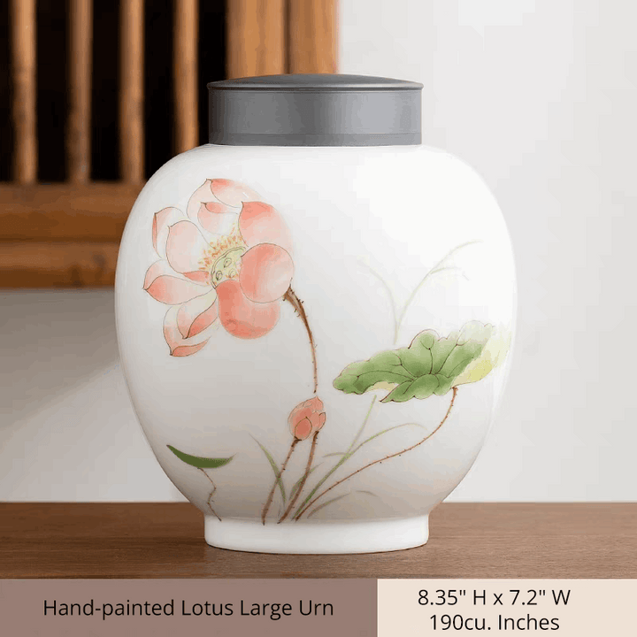Large Hand-Painted Ceramic Urn
