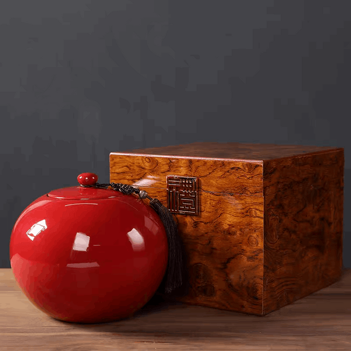 Red customizable large ceramic urn