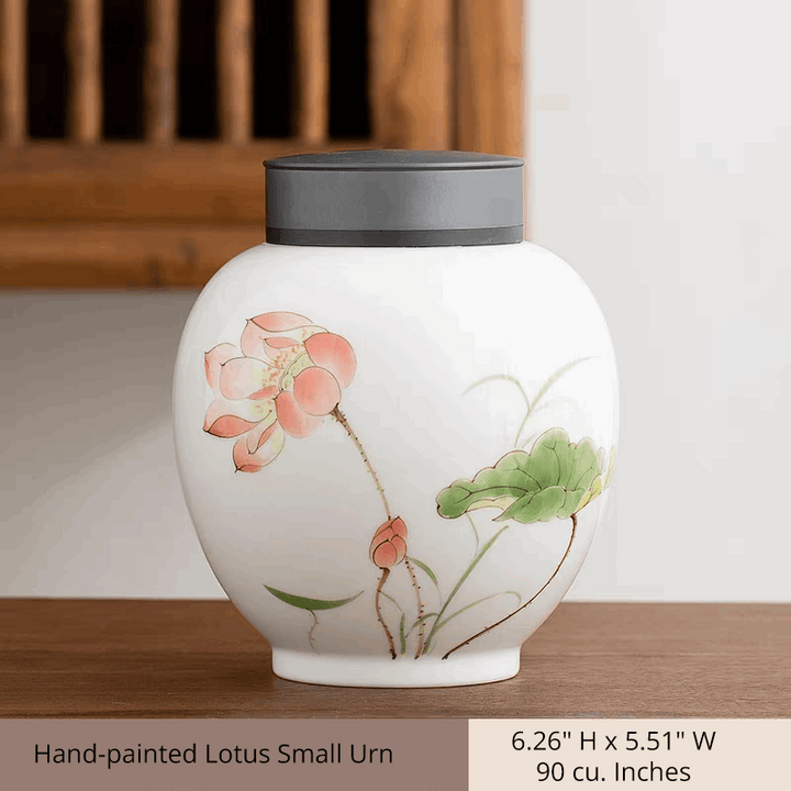 Large Hand-Painted Ceramic Urn
