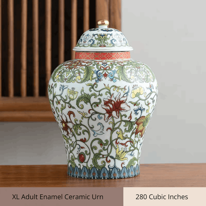 Enamel ceramic urn