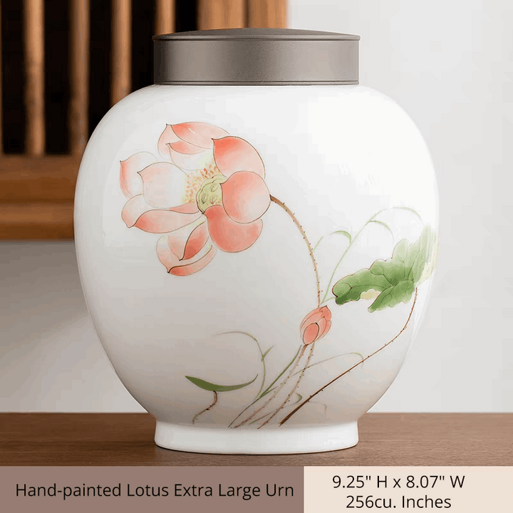 Large Hand-Painted Ceramic Urn
